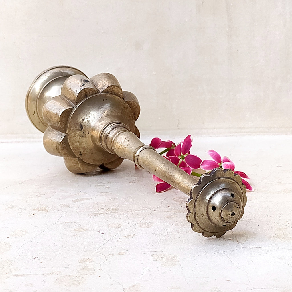 Vintage Brass Rose Water Sprinkler With Exquisite Ribbed Mid Century Design.  Height 26 cm