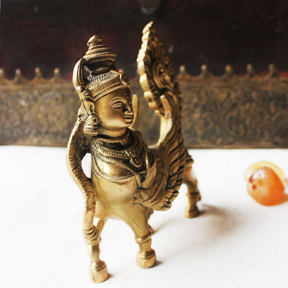 Kamadhenu - The Fragrant One And Mother goddess of The Indian Cow. Size H 14 cm x L 12 cm x W 5 cm - theindianweave