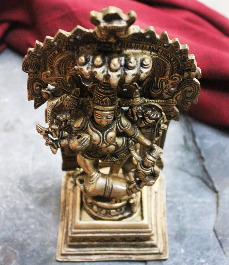Durga - Warrior Goddess. Protector of Peace & Prosperity - Height 21 cm x Width 11.5 cm - theindianweave