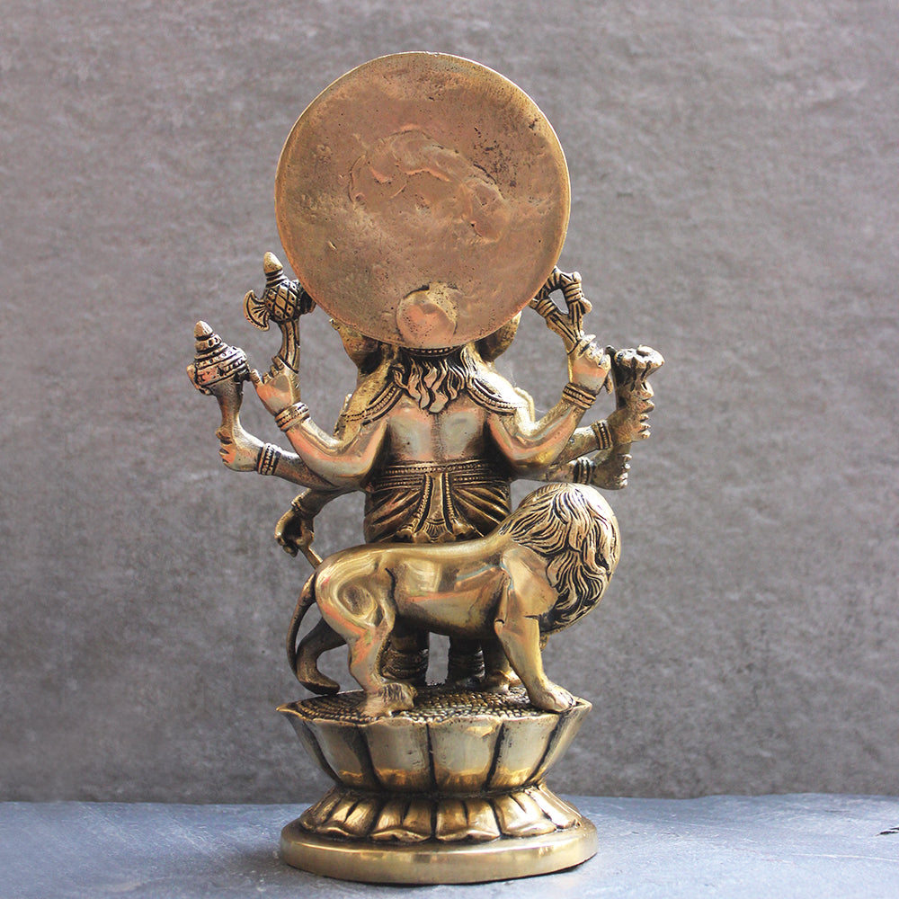 Magnificent Brass Sculpture of Kana Drishta Ganapathi - Height 29 cm x Width 18 cm