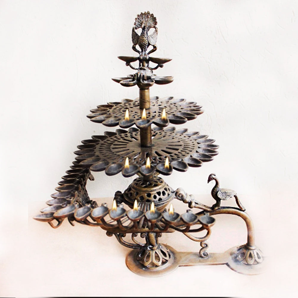 Heritage Majestic Brass Gange Maha Arti | Prayer Lamp With 85 Diyas - Ht 44 cm x L 34 cm x W 30 cm