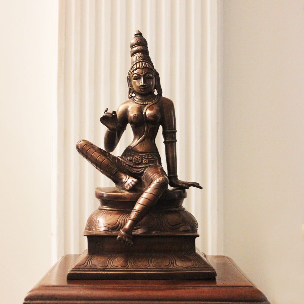 Parvati - Indian Goddess of Fertility, Love & Devotion Handcrafted in Brass. Height 33 cm, HandCrafted Brass Indian Goddess