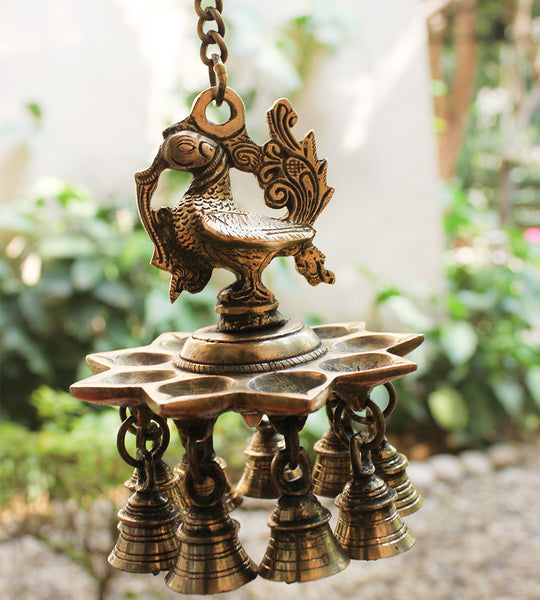 Vintage Brass Dhoop Aarti  Prayer Lamp With The Mythical Yali - L 16 - The  Indian Weave
