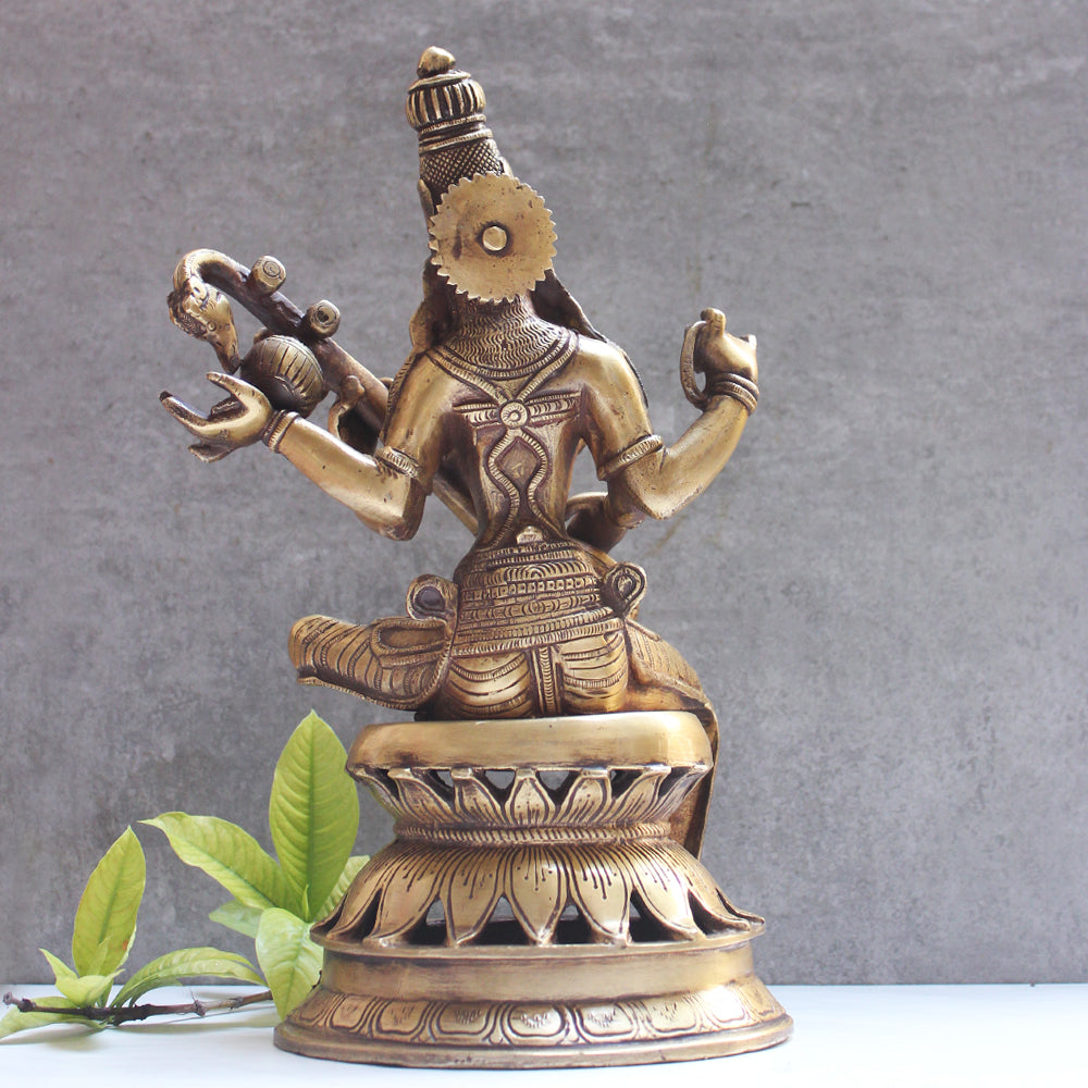 Saraswati - Indian Goddess Of Music, Art & Learning. Ht 32 cm x W 20 x D 16 cm