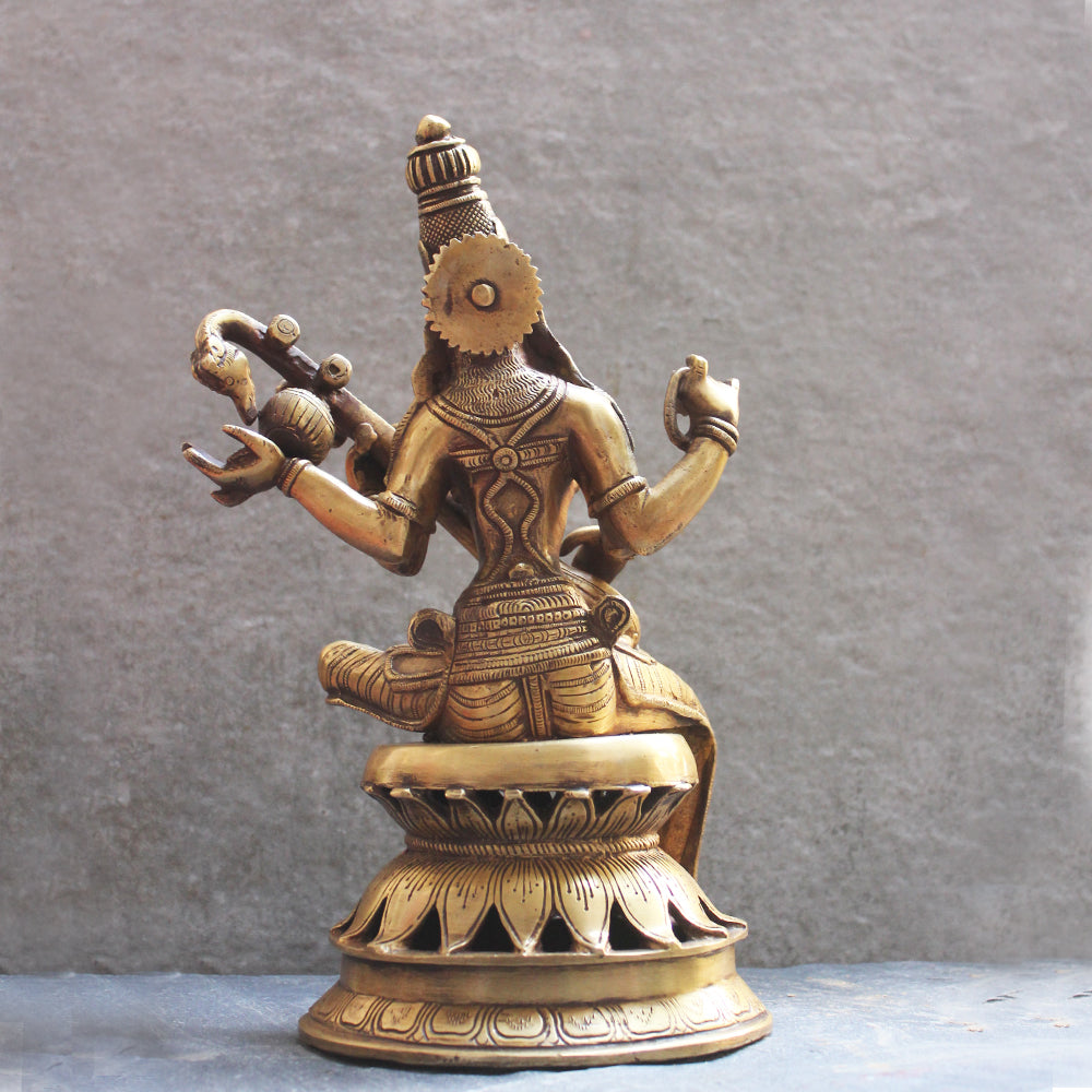 Saraswati - Indian Goddess Of Music, Art & Learning. Ht 32 cm x W 20 x D 16 cm
